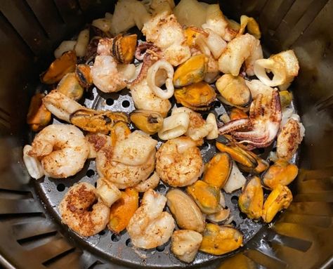 Air Fryer Recipes – Melanie Cooks Frozen Seafood Mix Recipes, Air Fryer Seafood, Seafood Medley Recipes, How To Cook Garlic, Mixed Seafood Recipe, Fried Seafood, Seafood Medley, Seafood Mix, Chuck Box