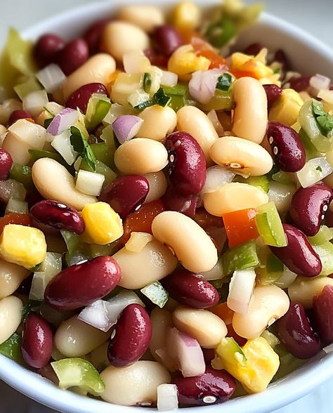 Three Bean Recipes, Three Beans Salad, Three Bean Salad Recipe Simple, Cold Bean Salad Recipes, 4 Bean Salad Recipe, 3 Bean Salad Recipe, 5 Bean Salad, Bean Salad Recipes Easy, Bean Salad Recipes Healthy