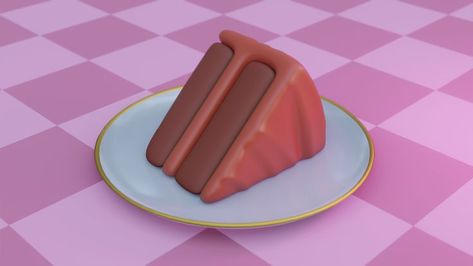 Chocolate cake 3d illustration Blender Modeling Timelapse | How to make Chocolate cake 3d model Cake Reference, Cake Blender, Blender Modeling, Cake 3d, Blender Models, 3d Cake, Game Ui Design, Blender 3d, How To Make Chocolate