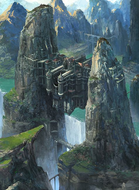 Mythic Sci-fi 3 - Album on Imgur Mount Lebanon, Fantasy City, Fantasy Castle, Fantasy Setting, Fantasy Places, Matte Painting, A Castle, Fantasy Art Landscapes, Fantasy Concept Art