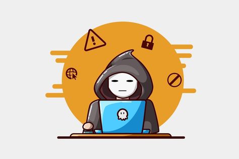 Illustration of a hacker hand drawing Hacker Drawing, Hacker Image, Hacker Art, Work Cartoons, Clothes Illustration, Mouse Drawing, Stickers Kawaii, Hand Drawing, Drawing Sketch