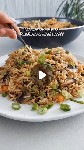 Barbara Bajon on Instagram: "Mushroom and Vegetable Fried Rice Recipe

Ingredients:

6 tablespoons vegetable oil, divided

400g sliced mushrooms

½ teaspoon salt

½ teaspoon black pepper

1 sliced onion

1 cup frozen mixed vegetables

4-5 eggs

2 cups cooked rice

4 tablespoons soy sauce

4 tablespoons sesame oil

Additional salt and pepper to taste

Instructions:

Cook the Mushrooms:

Heat 4 tablespoons of vegetable oil in a large pan or wok over medium-high heat.

Add the sliced mushrooms, ½ teaspoon salt, and ½ teaspoon black pepper.

Fry the mushrooms for about 5 minutes, stirring occasionally, until they are golden brown and tender.

Remove the mushrooms from the pan and set aside.

Cook the Onions and Vegetables:

In the same pan, add 2 tablespoons of vegetable oil.

Add the sliced o Mushroom Fried Rice Recipes, Rice And Mixed Vegetable Recipes, Cooked Mushrooms, Mushroom Fried Rice, Vegetable Fried Rice Recipe, Frozen Mixed Vegetables, Cheap Snack, Sliced Onion, Vegetable Fried Rice