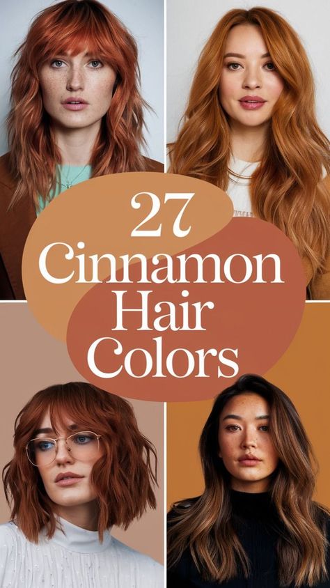 Cinnamon hair colors are perfect for fallespecially when paired with dark brown or light brown tonesThis color trend adds warmth to any hairstylewhether you have short or curly hairIncorporating cinnamon highlights or a balayage with honey or caramel shades creates a richdimensional lookPerfect for those looking to embrace fall hair colors for brunettes with a touch of cinnamon. Hair Color Ideas Cinnamon Brown, Fall Hair Colors For Light Brown Hair, Cool Copper Hair Color, Copper Hair Brown Skin, Short Curly Balayage, Dark And Light Highlights, Cinnamon Hair Color With Highlights, Cinnamon Brunette Hair, Hair Colors For Cool Skin Tones