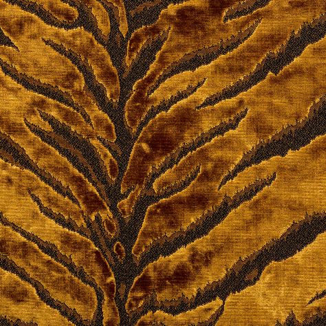 Catherine Martin by Mokum Bengal Tiger Gold | James Dunlop Textiles Tiger Fabric, Interior Design Fabric, Blues Scale, Jungle Room, Warwick Fabrics, Tiger Skin, Bold Color Palette, Bengal Tiger, Before Midnight