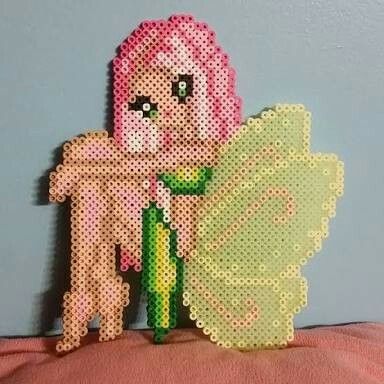 Fairy Perler, Huichol Pattern, Fairy Sitting, Rainbow Loom Designs, Perler Projects, Melty Bead Patterns, Fuse Bead Patterns, Fusion Beads, Diy Perler Bead Crafts