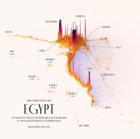 Population Density Map, 3d Data Visualization, Map Of Egypt, Earth Flag, Population Density, Egypt Map, German Architecture, Data Visualization Design, Iphone Wallpaper Sky