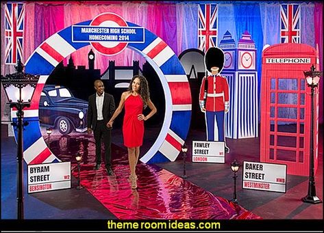 London Theme Kit Map Decor Ideas, Vintage Hollywood Theme, London Theme Parties, Boardwalk Theme, London Skyline Silhouette, Vintage Camera Decor, London Ideas, Prom Decorations, Beatles Party