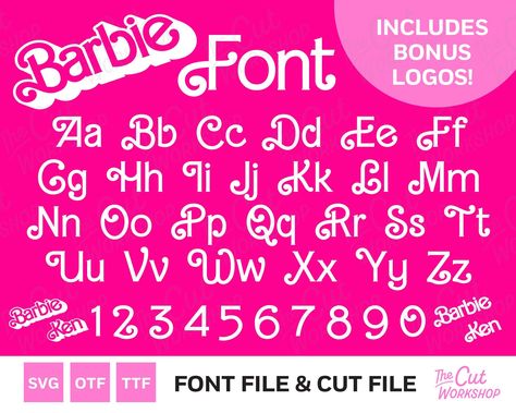 Browse handwriting fonts, script fonts, serif fonts, display fonts, calligraphy fonts and more. #font #typeface #freefonts #typography #fonts2023 #scriptfonts Barbie Font Alphabet, Barbie Alphabet Letters, Barbie Journal Ideas, Barbie Typography, Barbie Words, Barbie Font Letters, Barbie Graphic Design, Barbie Lettering, Barbie Letters