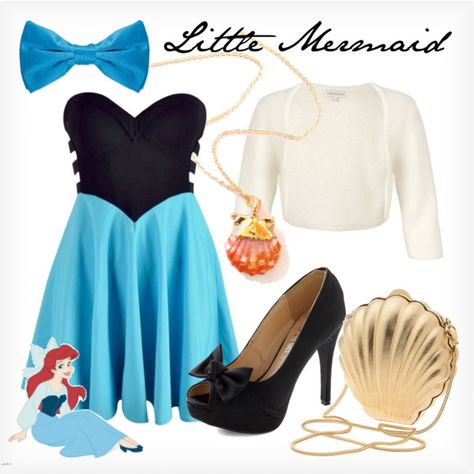 The Little Mermaid, created by elliekayba on Polyvore Little Mermaid Inspired Outfit, Mermaid Outfit Ideas, Mermaid Outfits, Disney Princess Inspired Outfits, Little Mermaid Outfit, Princess Inspired Outfits, Disney Princess Outfits, Disney Themed Outfits, Ariel Disney