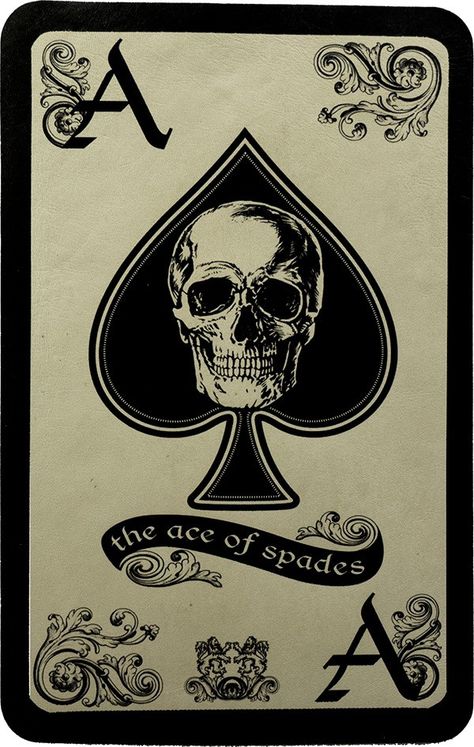 Skull Ace Of Spades, Skull Ace Of Spades Tattoo, Skull Cards Tattoo, Skull Playing Cards Tattoo, Spade Skull Tattoo, Ace Of Spades Card Aesthetic, The Ace Of Spades, Ace Of Spades Card Design, Ace Card Art