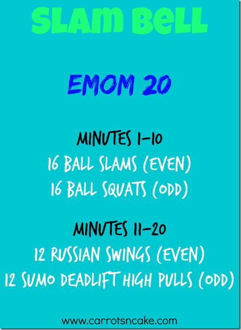 Slam Bell Workout {EMOM 20} Ymca Workout, Crossfit Routines, Bootcamp Ideas, Crossfit Workouts Wod, Bell Workout, Emom Workout, Crossfit At Home, Weekend Workout, Crossfit Wods