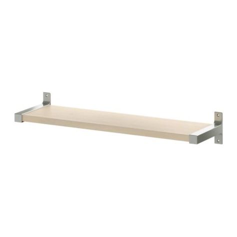 EKBY JÄRPEN / EKBY BJÄRNUM Wall shelf - birch veneer/aluminum - IKEA Ikea Wall Shelves, Ikea Ekby, Nursery Details, Wall Shelving Systems, Ikea Wall, Laundry Ideas, Wall Shelving, Birch Veneer, Ikea Shelves