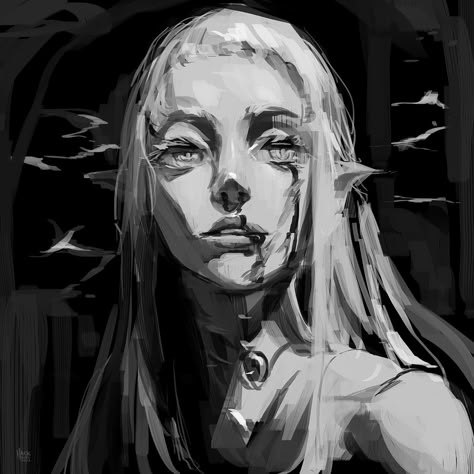 Grayscale Art, Forest Elf, God Art, Ethereal Art, Art Anime, Art Studies, Life Drawing, In The Forest, Art Reference Photos