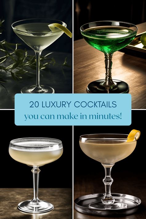 Explore these luxury cocktails: French 75, Sazerac, Pisco Sour, Boulevardier, Hemingway Daiquiri, Vesper Martini, Last Word, French Martini Luxury Cocktails, Hemingway Daiquiri, Vesper Martini, Ramos Gin Fizz, French 75 Cocktail, French Martini, Boulevardier, French 75, Cocktail List