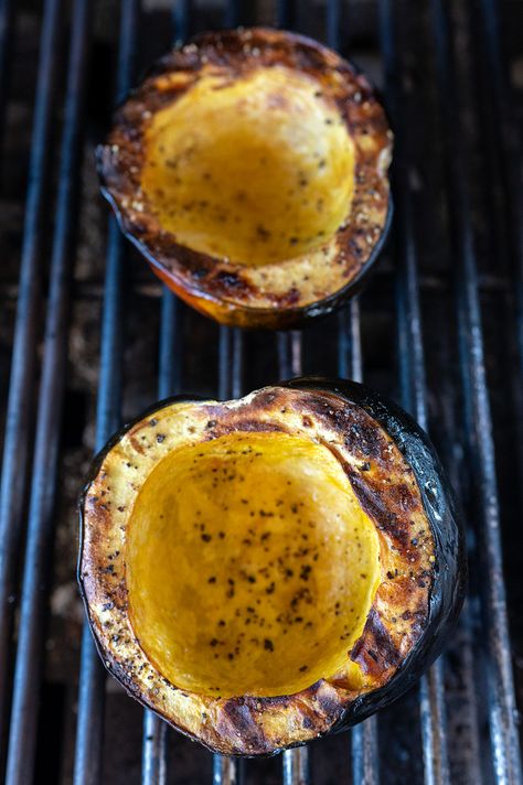 Change things up by serving grilled acorn squash halves. These delightful fall fruits add a smooth richness to any meal. Acorn Squash Grilled, Grilling Acorn Squash, Bbq Acorn Squash, Grilled Acorn Squash Recipes, Acorn Squash On The Grill, Squash Grilled, Acorn Squash On Grill, Grilled Acorn Squash, Grilled Squash