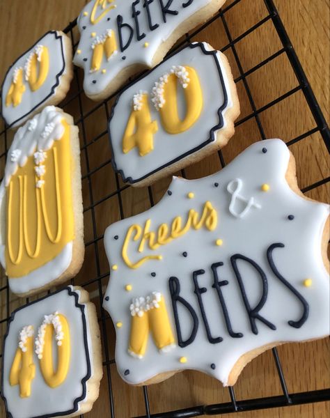 Cheers And Beers Cookies, Heather Wedding, Anniversary Cookies, Beer Cheers, Beer Birthday, Cookie Ideas, Birthday Cookies, Decorated Cookies, Birthday Cakes