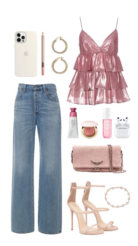 dinner outfit #fashion #outfitinspo #summeroutfit #outfit #pink #outfits Pink Dinner Outfit, Pink Dinner, Outfit Pink, Dinner Outfit, Dinner Outfits, Pink Outfits, Summer Outfits, Polyvore Image, Polyvore