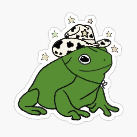 Tattoo Cowboy Hat, Frog With Cowboy Hat, Frog Stickers, My Design, Cowboy Hat, Hard Work, Cowboy, Design