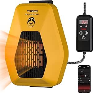 TURBRO Neighborhood WiFi Dog House Heater 800W, Wall Mount, 10ft Anti Bite Cord, Waterproof Control, Overheat Protection, Electric Warmer for Hound Kennel Cat Cage Chicken Coop, UL Test Passed Dog House Heater, Outside Dog Houses, House Heater, Cat Cage, Chicken Coop, Dog House, Coop