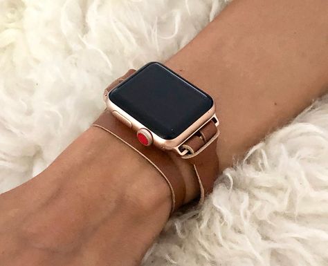 Apple Watch Leather Band, Apple Watch Wristbands, Apple Watch Bands Women, Rose Gold Apple Watch, Apple Watch Leather, Apple Watch Leather Strap, Apple Watch Bracelets, Apple Band, Rose Gold Brown