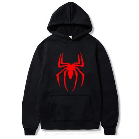 Street Trendy Marvel Spiderman Graphic Print Sweatshirt Spiderman Hoodie, Spider Logo, Spider Men, Zip Hoodies Womens, Yoga Wear Women, Mens Grooming Kit, Jackets Black, Hoodie For Men, Men Formal