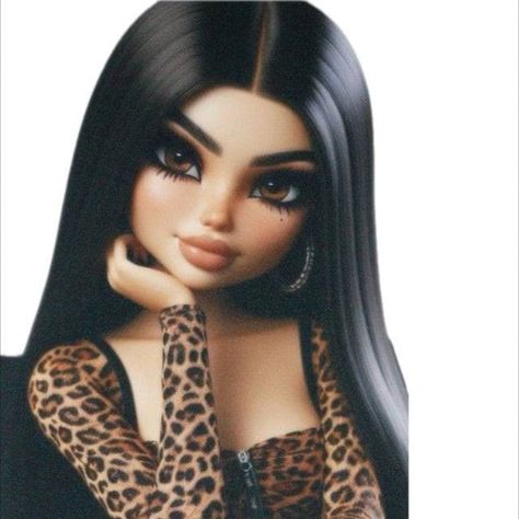 Black Hair Bratz, Bratz Doll Black Hair, Bratz Black Hair, Black Hair Barbie, Black Avatar, Las Bratz, Black Bratz Doll, Brat Doll, Halloween Wallpaper Cute