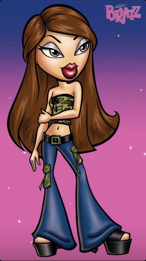 Bratz Jasmine Cartoon, Bratz Characters, Bratz Yasmin, Doll Drawing, 2000s Cartoons, Brat Doll, Bratz Girls, Happy New Year 2024, Bratz Doll