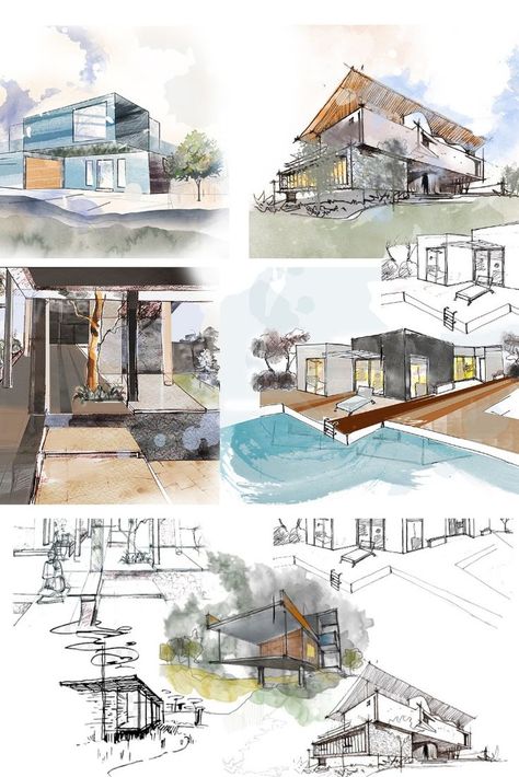 I will hand draw architectural sketches interior and exterior with watercolor Architecture Watercolor Presentation, Watercolor Sketch Architecture, Watercolor Rendering Architecture, Watercolor Architecture Sketches, Famous Architecture Buildings, Architecture Watercolor, Watercolor Rendering, Interior Architecture Sketch, Exterior Sketch