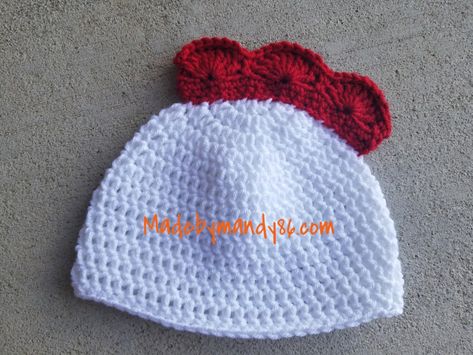 Crochet Chicken Hat Pattern Crochet Rooster Hat Pattern Free, Crochet Chicken Hat Pattern Free, Crochet Chicken Hat Pattern, Chicken Hat Crochet Pattern, Crochet Chicken Hat, Chicken Hats, Crochet Costumes, Hat Patterns Free, Crochet Chicken