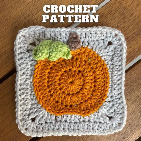 Crochet Granny Square - Crochet Motif - Crochet Patterns - Crochet Projects - Crochet Craft Best Granny Square Patterns, Crochet Pumpkin Bowl Free Pattern, Pumpkin Granny Square Crochet, Crochet Stitches Granny Squares, Projects Using Granny Squares, Ying Yang Granny Square, Granny Squares Unique, Dark Granny Square, Pumpkin Granny Square Pattern Free