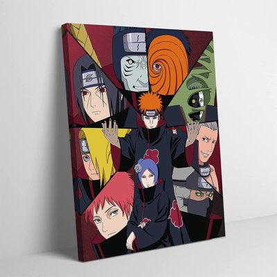 Akatsuki Canvas Painting, Anime Fabric Painting, Akatsuki Pain, Anime Canvas Painting, Wall Art Anime, Naruto Painting, Pen Art Drawings, Canvas Drawing, Modern Art Paintings Abstract