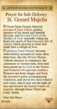 Prayer to St. Gerard for a Safe Delivery St Gerard Prayer Pregnancy, Prayer For Safe Delivery Of Baby And Mom, St Gerard Prayer, Prayer For Safe Delivery, Pregnancy Shoots, Pregnancy Prayer, Prayer For The Sick, St Gerard, Novena Prayers