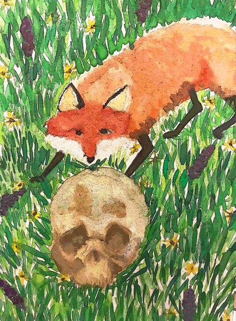 In A Week is Inspired by one of my favorite Hozier songs.  #hozier #musicinspo #paint #watercolor #watercolorart #flowers #grass #fox #skullart #foxart #red #greengrass #artist #sketchbook #sketches #sketchingart #sketchbookdrawing #illustrationart #illustrationoftheday #illustrator #illustrate #storytime #moodyart #darkart #contextual #aesthetic #frolics #lavender #curious #handdrawn #handpainted #repin #follow4follow In A Week Hozier Art, In A Week Hozier Aesthetic, In A Week Hozier, Hozier Songs, Hozier Art, Sketchbook Sketches, Moody Art, Show Cattle, Paint Watercolor