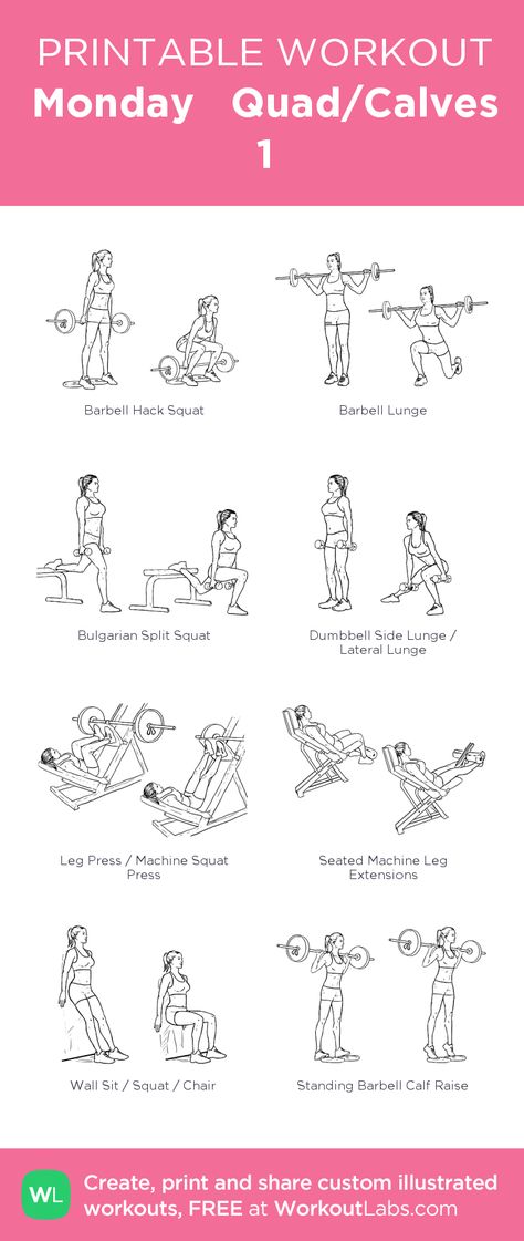 Monday  Quad/Calves 1 Quad Calves Workout, Gym Workouts Quads, Quads And Calf Workout, Quads Calves And Core Workout, Quad And Calf Workout Gym, Quads Gym Workout, Quad Work Out, Leg Workout Quads, Quad Focused Workout