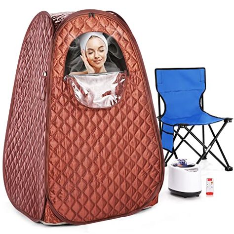 Jackie Enos's Amazon Page Home Spa Sauna, Sauna At Home, Home Steam Sauna, Personal Sauna, Sauna Tent, Portable Steam Sauna, Portable Sauna, Foldable Chair, Sauna Accessories