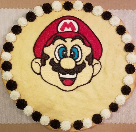 Mario Cookie Cake, Sugar Cookie Cake, Lemon Sugar Cookie, Comic Cake, Sugar Cookie Cakes, Lemon Sugar Cookies, Cookie Cakes, Giant Cookie, Lemon Sugar