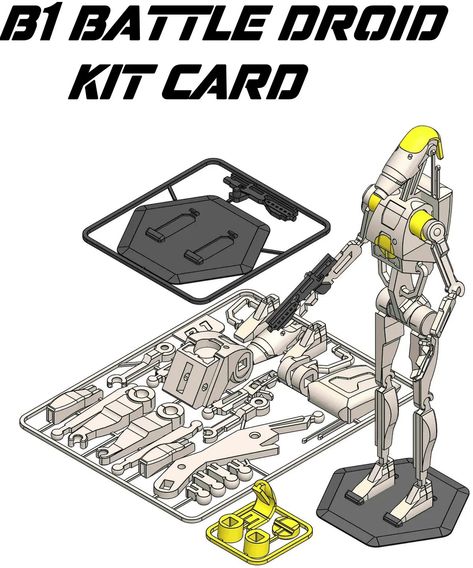 **Create your own battle droid army and take over the galaxy!**
Scale 1:9  (90% for 1:10)
May the force be with you!
Roger roger!

**Printing:**
Layer height: 0 B1 Battle Droid, Cool 3d Prints, 3d Things, Geek Diy, Battle Droid, 3d Printer Designs, Star Wars Droids, 3d Printing Diy, 3d Printer Projects