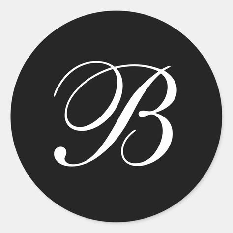 Monogram Embroidery Letters, Cursive B, Favorite Tattoos, B Monogram, Monogram Stickers, Logo Idea, Fancy Letters, B Tattoo, Black Stickers