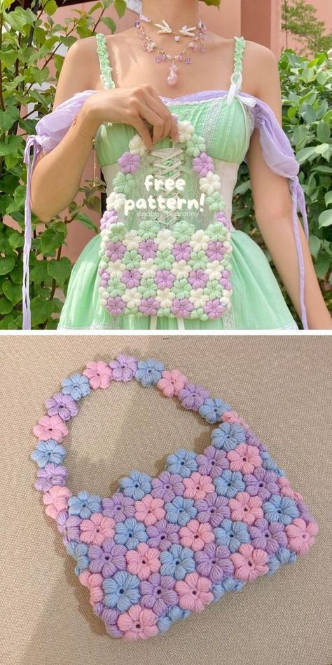 This crocheted puff bag is a great project for those looking to add a touch of spring charm to their accessories. The bag has voluminous details that are not over the top. If you want to stand out with something fancy yet practical, this crocheted flower bag is just what you need. Save the step-by-step crochet pattern!