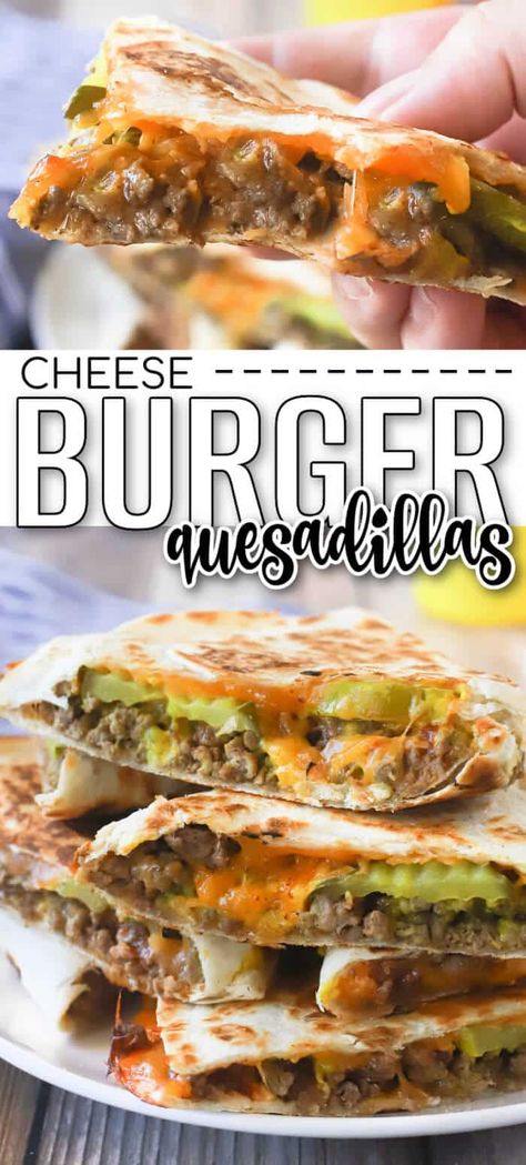 Cheeseburger Quesadilla Recipe, Burger Condiments, Cheeseburger Quesadillas, Cheeseburger Quesadilla, Quesadilla Recipes Easy, Quesadilla Recipe, Perfect Dinner, Supper Recipes, Beef Recipes Easy