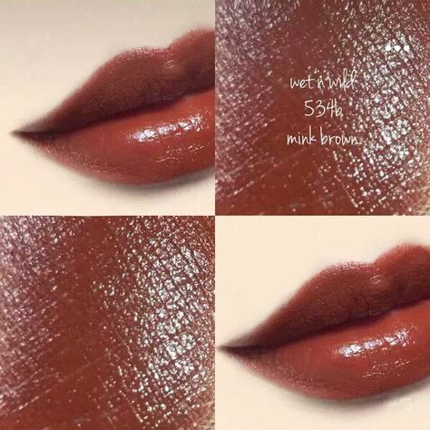 Brown W Red Undertones, Reddish Brown Lips, Brown Lipstick Aesthetic, Wet N Wild Lipstick, Ash Brown Hair Color, Ash Brown Hair, Ash Brown, Soft Lips, Wet N Wild