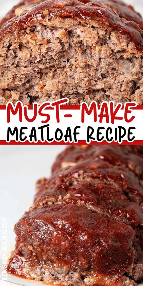 If you're looking for a flavorful meatloaf recipe, give this easy glazed meatloaf a try. It makes for a great easy family dinner with ground beef! Meatloaf Recipes With Italian Sausage, Meatloaf Recipes For Two People, Meatloaf With Cheez Its, Recipe For Meatloaf Easy, 1lb Meatloaf Recipe Easy, Meatloaf With Potato Chips, Hamburger Meatloaf Recipes, Large Meatloaf Recipe, Amazing Meatloaf Recipes