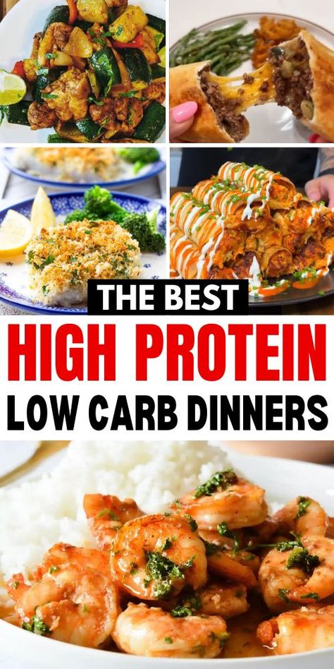 High Protein Low Carb Dinners, High Protein Low Carb Dinner, High Protein Low Carb Meal Prep, High Protein Low Carb Recipes Dinner, High Protein Recipes Dinner, Protein Dinner Recipes, Low Carb Dinners, Easy High Protein Meals, High Protein Dinner