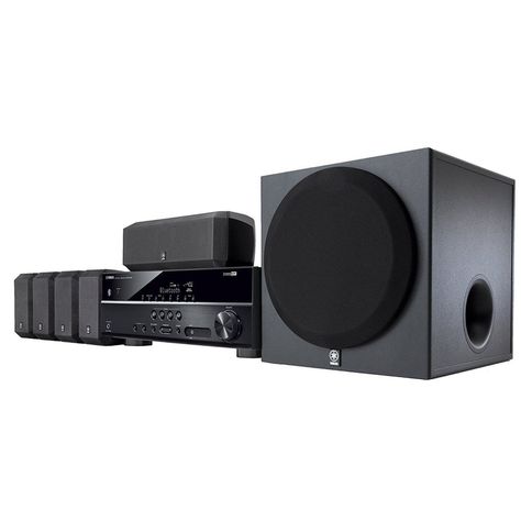 Yamaha YHT-3920UBL Home Theater System - BestProducts.com Tv Sound System, Home Theater Speaker System, Best Home Theater System, Best Home Theater, Home Theater Setup, Powered Subwoofer, Tv Sound, Home Theater Speakers, Home Theater Projectors