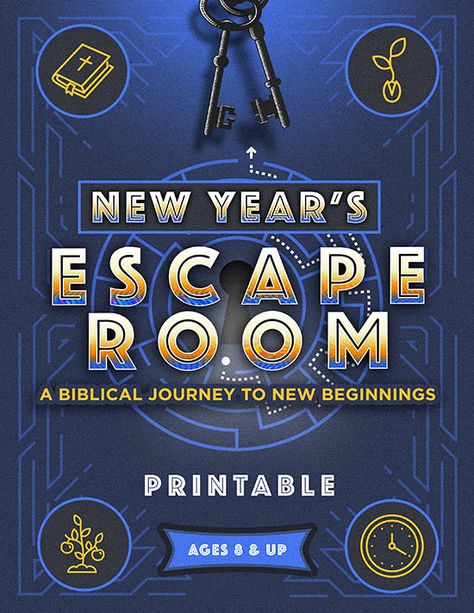 New Years Escape Room — Teach Sunday School Youth Group New Years Lesson, New Years Youth Group Lessons, Escape Room Bible Theme, Bible Escape Room, Teen Sunday School Lessons, Church Youth Group Activities, Childrens Ministry Christmas, Online Escape Room, Name Games For Kids