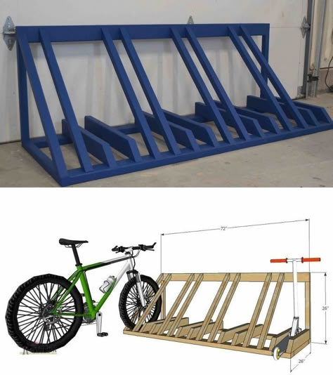 Pallet bike storage DIY Diy Bicycle Storage, Bike Rack From Pallets, Garage Bike Storage Ideas, Bike Rack Diy, Diy Wooden Bike Rack, Vertical Bike Rack Diy, Diy Bicycle Storage Pallet, Motorcycle Storage Garage, 2x4 Bike Rack