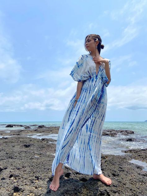 Hand Tie Dye Dress Goddess Dress Maxi Dress Long Kaftan - Etsy Australia Dress Goddess, Kaftan Design, Honeymoon Dress, Flowy Dress Long, One Shoulder Prom Dress, Maxi Kaftan, Kaftan Maxi Dress, Long Kaftan, Maxi Dress Long