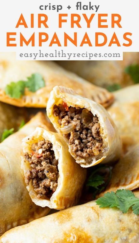 Air Fryer Empanadas Beef, Air Fried Empanadas, Air Fryer Empanadas Recipe, Ground Beef Air Fryer Recipes, Air Fryer Mexican Recipes, Air Fryer Ground Beef Recipes, Air Fryer Empanadas, Air Fryer Beef, Easy Empanadas Recipe