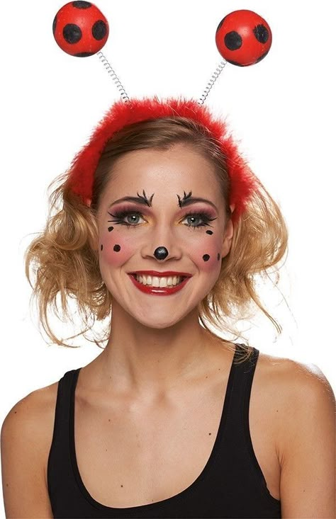 Lady Bug Makeup, Ladybug Makeup, Bug Makeup, Deer Costume For Kids, Diy Minion Costume, Ladybug Headband, Vampire Makeup Halloween, Ladybug Costume, Halloween Makeup Pretty