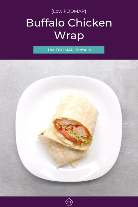 Looking for a quick and easy lunch idea? Your whole family will love this low FODMAP buffalo chicken wrap! FODMAP Recipes | FODMAP Diet | FODMAP Diet Recipes | FODMAP Diet Lunch | FODMAP Lunch | FODMAP Lunch Recipes | FODMAP Dinner | FODMAP Dinner Recipes | Buffalo Chicken | Buffalo Chicken Wrap #lowFODMAP #lunch #dinner #glutenfree www.fodmapformula.com Dinner Recipes Buffalo Chicken, Fodmap Dinner Recipes, Recipes Buffalo Chicken, Low Fodmap Appetizers, Fodmap Dinner, Fodmap Meals, Buffalo Chicken Wrap, Easy Low Fodmap, Gluten Free Fall Recipes